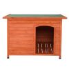 Waterproof Wood Dog House Pet Shelter Natural Wood Color L