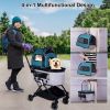 Automatic Folding Double Decker Pet Trolley, Separate Pet Trolley Lightweight Small and Medium Dog Cat Dog Trolley