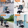 Automatic Folding Double Decker Pet Trolley, Separate Pet Trolley Lightweight Small and Medium Dog Cat Dog Trolley