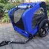 Blue High Quality 16 inch air wheel Pet Bike Trailer for Dogs Foldable Bicycle Pet Trailer