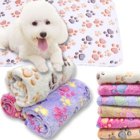 Soft and Fluffy High Quality Pet Blanket Cute Cartoon Pattern Pet Mat Warm and Comfortable Blanket for Cat and Dogs Pet Supplies (Color: Pink)