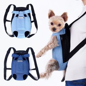 Denim Pet Dog Backpack Outdoor Travel Dog Cat Carrier Bag for Small Dogs Puppy Kedi Carring Bags Pets Products Trasportino Cane (Color: Black)