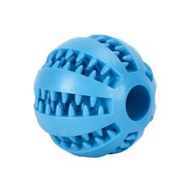 Dog Squeaky Ball Toy; Pet Chew Toy For Dog; Tooth Cleaning Ball Bite Resistant Pet Supplies (Color: Blue)