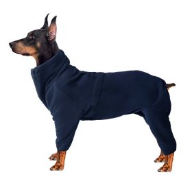 Warm Dog Cotton Coat/Sweater; Cold-Proof Clothes For Medium Large Dog; Dog Cotton Coat For Winter (Color: Navy blue)