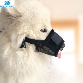 Breathable dog mouth cover; universal for big and small dogs; adjustable velcro (colour: Yellow [basic])