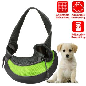 Pet Carrier for Dogs Cats Hand Free Sling Adjustable Padded Strap Tote Bag Breathable Shoulder Bag Carrying Small Dog Cat (Color: Green)