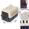 Plastic Cat & Dog Carrier Cage with Chrome Door Portable Pet Box Airline Approved, Medium, Blue/Red