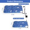 Pet Heating Pad Electric Dog Cat Heating Mat Waterproof Warming Blanket with Adjustable Temperature 0-12 Timer Digital Display Chewing-resistant