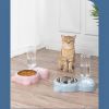 Pet Cat Bowl Stainless Steel Multifunctional Dog Cat Bowl With Water Bottle Drinking Water Feeding Bear Bowl gatos