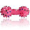 1pcs Pet Dog Cat Puppy Sound Polka Dot Squeaky Toy Rubber Dumbbell Chewing Funny Toy